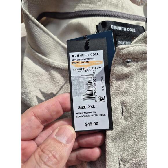 Kenneth COLE tan XXL Moisture Wicking Shirt Polo 2xl - Picture 2 of 4
